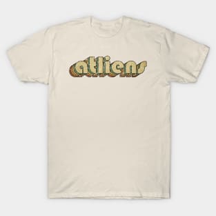 Atliens // Vintage Rainbow Typography Style // 70s T-Shirt